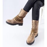 Gemre Beige insulated ankle boots with chain Carroll | Shoptok.si