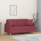  The Living Store Kavč dvosed z blazinami vinsko rdeč 140 cm blago - Kavč Dvosed, (21494402) | Shoptok.si