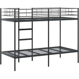 Krevet na kat bez madraca crni 90x190 cm čelik | Eponuda.com