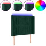  LED uzglavlje tamnozeleno 83x16x118/128 cm baršunasto | shoptok.hr