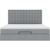 vidaXL Otomanski posteljni okvir z vzmetnico siv 180x200 cm blago | Shoptok.si