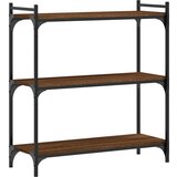  Regal za knjige s 3 razine smeđa boja hrasta 80x30x86 cm drveni | Eponuda.com