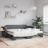 vidaXL Izvlečna dnevna postelja temno siva 90x200 cm blago Cene