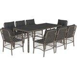  9-dijelni vrtni blagovaonski set sivi od poliratana Siva 190 cm table length | shoptok.hr