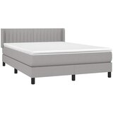  Krevet s oprugama i madracem svjetlosivi 140x190 cm od tkanine | shoptok.hr