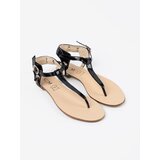 Shelvt Black flat sandals in flip-flop style | Shoptok.si