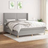  Box spring postelja z vzmetnico svetlo siva 180x200 cm blago, (20901263) | Shoptok.si