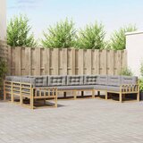  Set vanjskih sofa s jastukom 9 pcs Bijela i svjetlosiva | Eponuda.ba