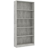 vidaXL Knjižna omara 5-nadstropna betonsko siva 80x24x175cm iverna pl., (20705983) Cene