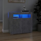 vidaXL Komoda s LED svjetlima siva boja betona 80 x 35 x 75 cm Cijene