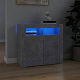 vidaXL komoda z LED lučkami betonsko siva 80x35x75 cm Cene