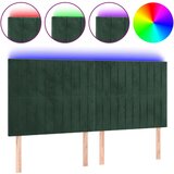 Maison Chic led posteljno vzglavje - vzglavna omarica - nočna omarica temno zeleno 200x5x118/128 cm žamet, (21711474) | Shoptok.si