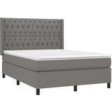  Box spring postelja z vzmetnico LED temno siva 140x200 cm blago, (20725423) | Shoptok.si