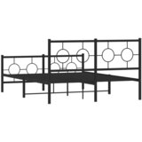  Metalni okvir kreveta uzglavlje i podnožje crni 135x190 cm | shoptok.hr