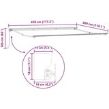  Ročno zložljivo senčilo Bela 4,5 × 3 m Poliester s PU premazom, (5000205762) | Shoptok.si