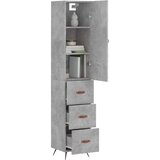  Visoka komoda siva betona 34 5x34x180 cm od konstruiranog drva | shoptok.hr