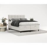 Maison de Rêve Svijetlo sivi tapecirani bračni krevet s prostorom za odlaganje 200x200 cm Senses – | shoptok.hr