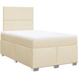 vidaXL Box spring postelja z vzmetnico krem 120x190 cm blago, (21307541) Cene
