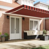 vidaXL Ročna retraktibilna tenda Rdeča in Rjava 500x350 cm | Shoptok.si