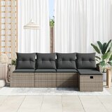  Sjedeća garnitura za vrt 5 kom. Siva poliratan 234 x 117 x 85 cm | shoptok.hr