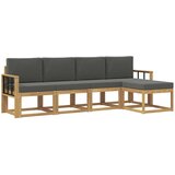 vidaXL Zunanja garnitura za sedenje z blazino 5 pcs Bela in antracit, (5000280607) | Shoptok.si