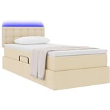  Krevet s prostorom za pohranu s LED-om Krema 90 x 190 cm | shoptok.hr