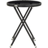  Stolić za čaj crni 60 cm poliratana od kaljenog stakla | Eponuda.com