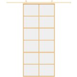 vidaXL Drsna vrata zlata 90x205 cm prozorno ESG steklo in aluminij | Shoptok.si