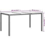  Vrtni stol 150 x 90 x 75 cm od kaljenog stakla i poliratana bež | shoptok.hr