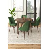 Hanah home Set Trpezarijski sto i 4 stolice, zeleno-smeđa | Eponuda.ba