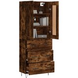  Visoka komoda dimljeni hrast 69,5x34x180 cm konstruiranog drva | shoptok.hr