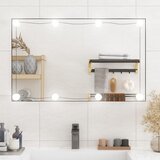 vidaXL Stensko ogledalo z LED lučmi 50x80 cm stekleno pravokotno | Shoptok.si
