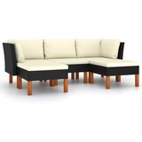 Maison Chic Seti vrtnega pohištva - Vrtna garnitura - Vrtni pohištvo set 5-delna z blazinami poli ratan črna, (21815268) | Shoptok.si