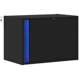 vidaXL Stenska nočna omarica z LED lučkami črna | Shoptok.si