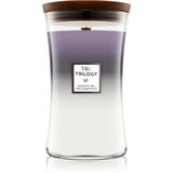 WoodWick Trilogy Amethyst Sky mirisna svijeća s drvenim fitiljem 609,5 g | shoptok.hr