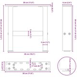  Noge za klub stolić crne 2 kom 30 x (30-31) cm čelik | shoptok.hr