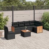 vidaXL 7-dijelni set vrtnih sofa od poliratana s jastucima crni | shoptok.hr