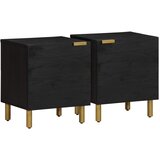  Noćni ormarići 2 kom crni 40x33x46 cm od masivnog drva manga | shoptok.hr