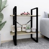 vidaXL Knjižna omara 2-nadstropna sonoma hrast 60x30x70 cm iverna pl., (20620650) Cene
