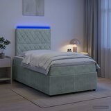  LED okvir za krevet s madracem Svjetlosiva 120 x 190 cm Baršun | shoptok.hr