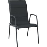  Vrtni stoli 2 kosa jeklo in tekstil črne barve, (20659088) | Shoptok.si