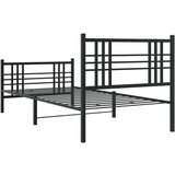 Metalni okvir kreveta uzglavlje i podnožje crni 107x203 cm | shoptok.hr