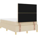  Postelja z vzmetnico z vzglavjem krema 120 x 200 cm blago, (5000128554) | Shoptok.si