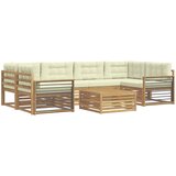  Set vanjskih sofa 7 kom. Bijela i krem Poliester | shoptok.hr