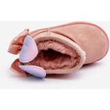Boto Girl's Padded Snow Boots with Ribbons Pink Meriva | Shoptok.si