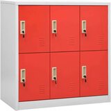vidaXL Omara s ključavnico 5 kosov siva in rdeča 90x45x92,5 cm jeklo | Shoptok.si