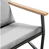 vidaXL Vrtna klop z blazinami 120 cm črno jeklo | Shoptok.si