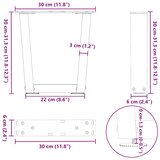  Noge za klub stolić V-oblika 2 kom Crne 30 x (30-31,3) cm Čelik | shoptok.hr