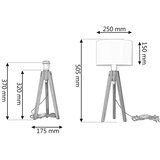  Stona lampa ALBA 1xE27/15W/230V krem/hrast | Eponuda.com