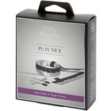 Fifty Shades of Grey satenasta ovratnica s čipkom i stezaljkama za bradavice - play nice | shoptok.hr